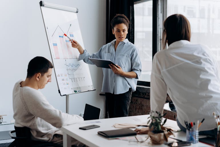 A team meeting.